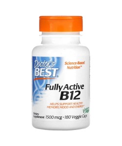 Doctor's Best Fully Active B-12 1500 mcg 180 капсул, метилкобаламин