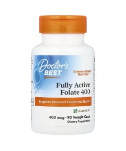 Doctor's Best Fully Active Folate 400 mcg 90 капсул, метилфолат
