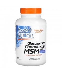 Doctor's Best Glucosamine Chondroitin MSM with OptiMSM 240 капсул, глюкозамін і хондроїтин з MSM