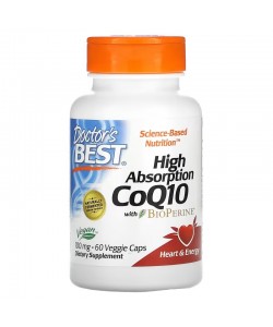  Doctor's Best CoQ10 100 mg with BioPerine 60 веганських капсул, коензим Q10 з екстрактом чорного перцю