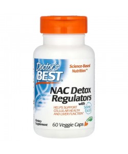 Doctor's Best NAC Detox Regulators 60 капсул, N-ацетилцистеїн (NAC) з селеном та молібденом