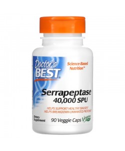 Doctor's Best Serrapeptase 40,000 SFU 90 капсул, фермент серрапептаза