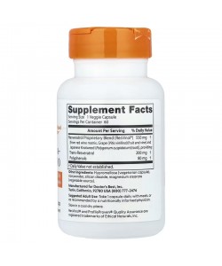 Doctor's Best Trans-Resveratrol 200 mg 60 капсул, транс-ресвератрол 