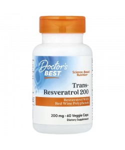 Doctor's Best Trans-Resveratrol 200 mg 60 капсул, транс-ресвератрол 