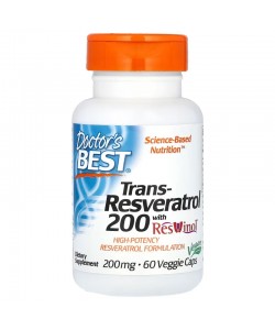 Doctor's Best Trans-Resveratrol 200 mg 60 капсул, транс-ресвератрол 