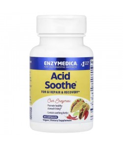 Enzymedica Acid Soothe 30 капсул, травні ферменти з травами та цинком