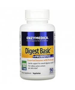 Enzymedica Digest Basic + Probiotics 90 капсул, травні ферменти з пробіотиками