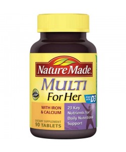 Nature Made Multi for Her With Iron & Calcium 90 таблеток, натуральні вітаміни з залізом і кальцієм