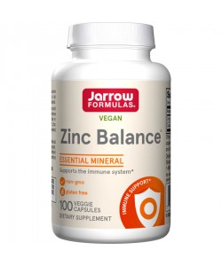 Jarrow Formulas Zinc Balance 100 капсул, цинк у вигляді L-метіоніну та гліцинат міді 