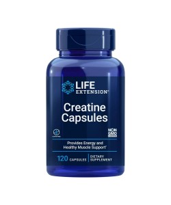 Life Extension Creatine Capsules 120 капсул, моногидрат креатина в капсулах