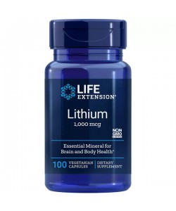 Life Extension Lithium 1000 mcg 100 вегетаріанських капсул, літій високої ефективності