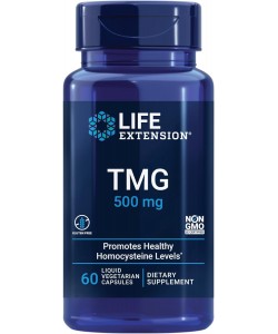 Life Extension TMG 500 mg 60 вегетаріанських капсул із рідиною, безводний бетаїн, або триметилгліцин (TMG)