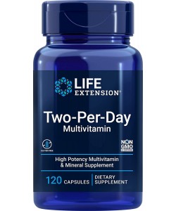 Life Extension Two-Per-Day Multivitamin 120 капсул, мультивитамины для приема дважды в день