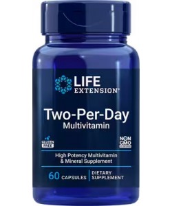 Life Extension Two-Per-Day Multivitamin 60 капсул, мультивитамины для приема дважды в день