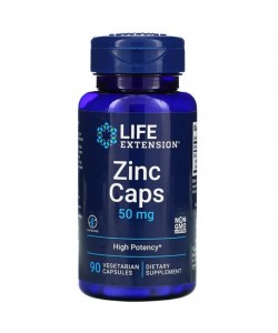 Life Extension Zinc 50 mg 90 вегетаріанських капсул, цинк високої ефективності