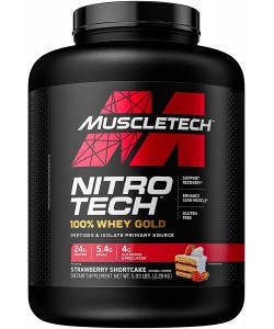 Muscletech Nitro Tech 100% Whey Gold 2.51 кг, пептиды и изолят сывороточного протеина