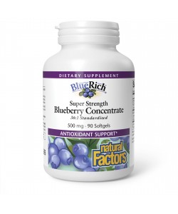 Natural Factors BlueRich Super Strength Blueberry Concentrate 90 капсул, концентрат лохини