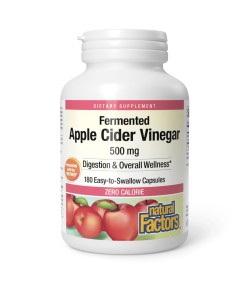 Natural Factors Apple Cider Vinegar 500 mg 180 капсул, яблучний оцет