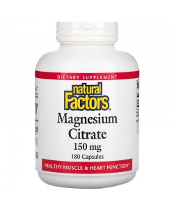 Natural Factors Magnesium Citrate 150 mg 180 капсул, цитрат магнію