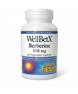 Natural Factors WellBetX Berberine 500 mg 60 капсул, берберин (гідрохлорид)