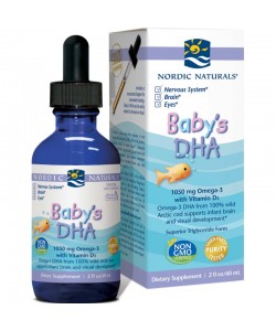 Nordic Naturals Baby's DHA with Vitamin D3 60 мл, омега-3 з вітаміном D3 для дітей, виготовлена із повністю дикої арктичної тріски