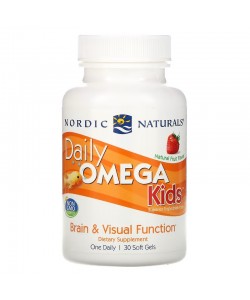 Nordic Naturals Daily Omega Kids 30 мягких капсул, омега-3 для детей от 3 лет, с фруктовым вкусом