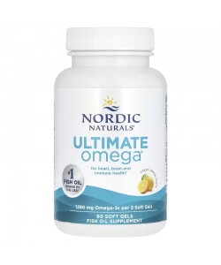 Nordic Naturals Ultimate Omega 1280 mg 60 мягких капсул, омега-3 со вкусом лимона