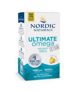 Nordic Naturals Ultimate Omega Xtra 60 мягких капсул, омега-3 + витамин D3 со вкусом лимона