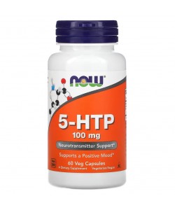 Now Foods 5-HTP 100 mg 60 растительных капсул, 5-гидрокситриптофан