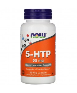 Now Foods 5-HTP 50 мг 90 рослинних капсул, 5-гідроксітриптофан