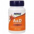 Now Foods A&D 10 000/400 IU 100 мягких капсул, жирорастворимые витамины А и D