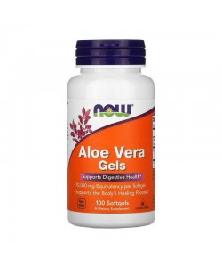 Now Foods Aloe Vera Gels 100 капсул, органічне алое вера