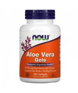 Now Foods Aloe Vera Gels 250 капсул, органічне алое вера