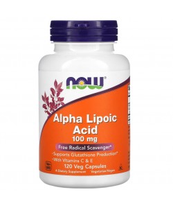 Now Foods Alpha Lipoic Acid 100 mg 120 капсул, альфа-ліпоєва кислота