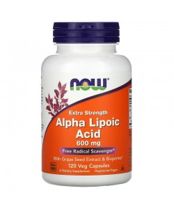 Now Foods Alpha Lipoic Acid 600 mg 120 капсул, альфа-ліпоєва кислота