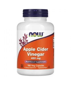 Now Foods Apple Cider Vinegar 450 mg 180 капсул, яблучний оцет