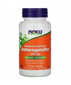 Now Foods Ashwagandha 450 mg 90 капсул, екстракт ашваганди