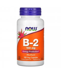 Now Foods B-2 Riboflavin 100 mg 100 капсул, витамин В2 (рибофлавин)