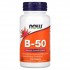 Now Foods B-50 100 таблеток, комплекс витаминов группы B