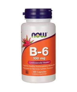 Now Foods B-6 100 mg 100 капсул, витамин В6