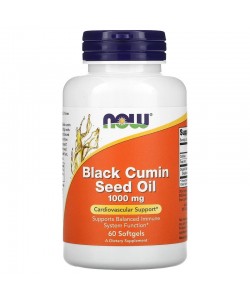 Now Foods Black Cumin Seed Oil 1000 mg 60 капсул, олія насіння чорного кмину 