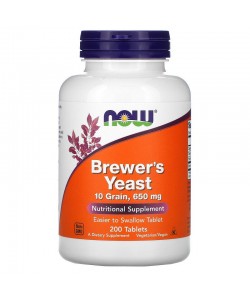 Now Foods Brewers Yeast 650 mg 200 таблеток, пивные дрожжи