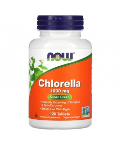 Now Foods Chlorella 1000 mg 120 таблеток, водоросли хлорелла