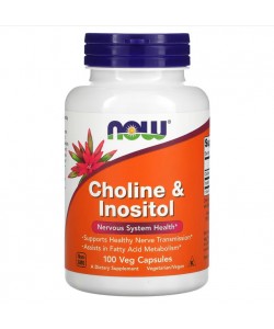 Now Foods Choline & Inositol 100 капсул, холин и инозитол