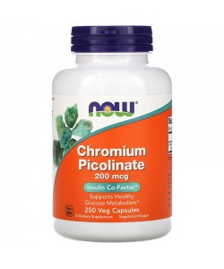 Now Foods Chromium Picolinate 200 mcg 250 капсул, піколінат хрому