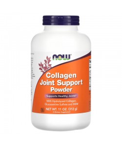 Now Foods Collagen Joint Support 312 грамм, гидролизованный коллаген, глюкозамин и MSM