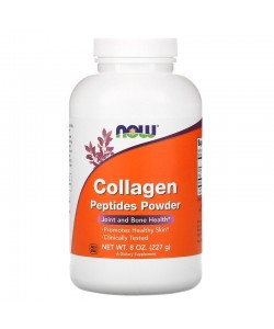 Now Foods Collagen Peptides Powder 227 грам, гідролізований колаген 1 і 3 типу для здоров'я шкіри, суглобів і зв'язок