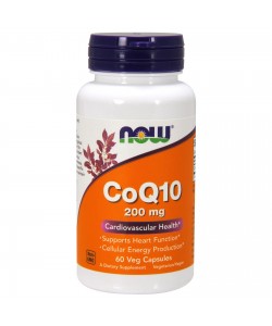 Now Foods CoQ10 200 mg 60 капсул, коэнзим Q10