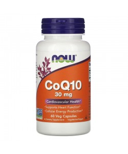  Now Foods CoQ10 30 mg 60 м'яких капсул, коензим Q10