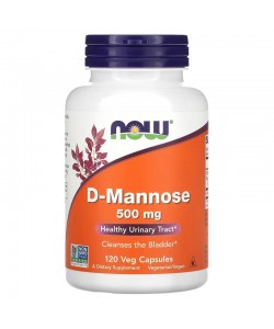 Now Foods D-Mannose 500 mg 120 капсул, D-манноза